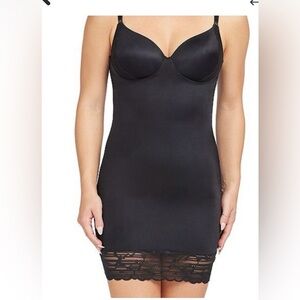 SPANX Red Hot Black Shapewear Slip lightly lined cups